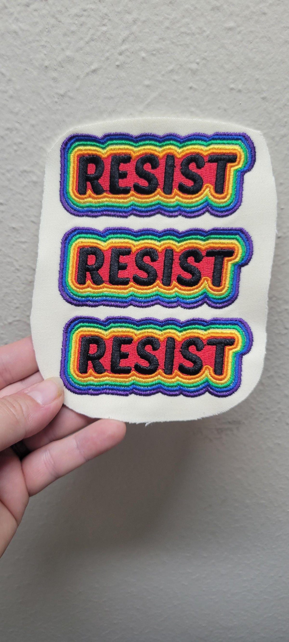 RESIST Rainbow Embroidered Patch | Protest & Activism Iron-On / Sew-On Patch