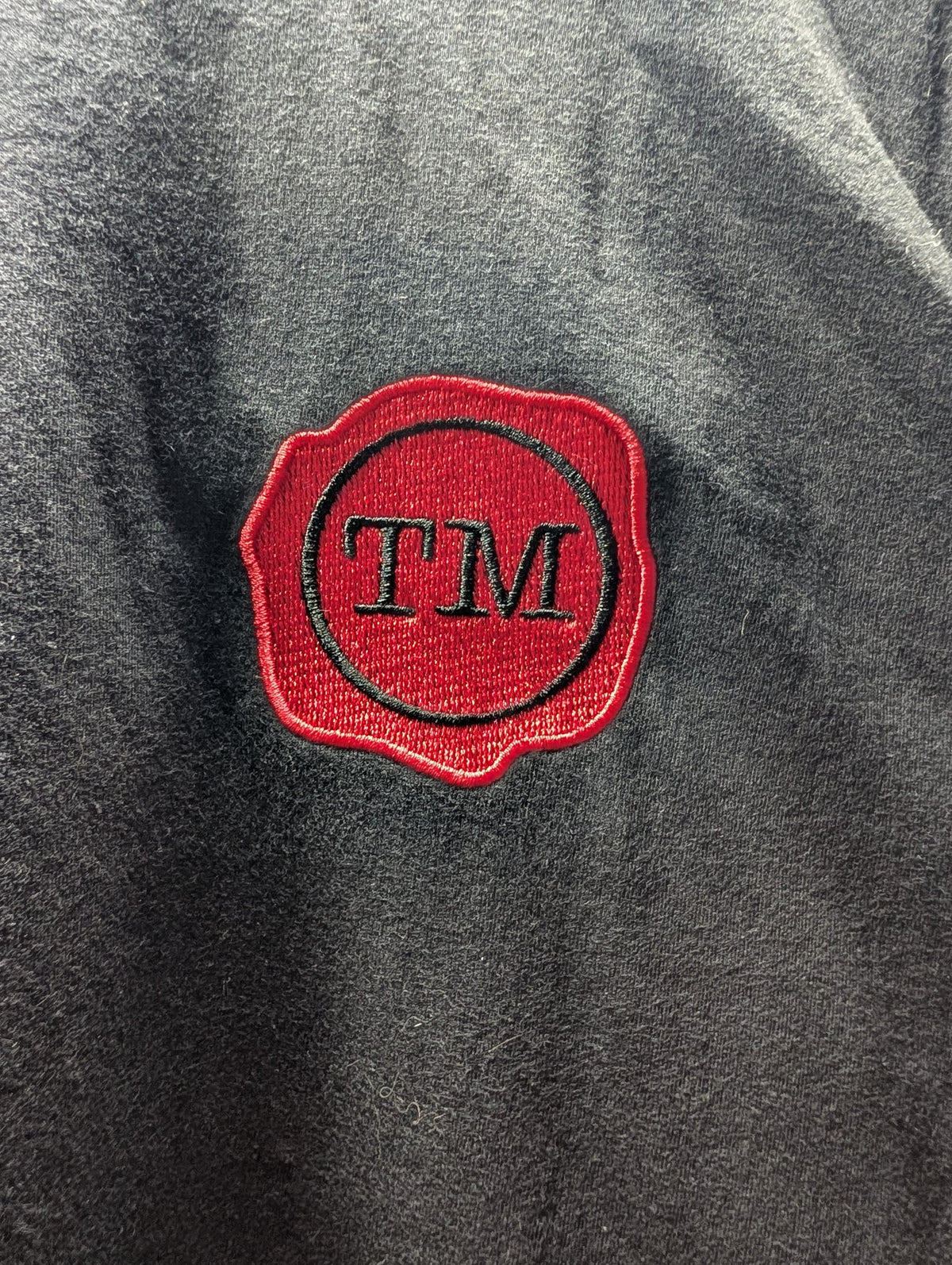 Taskmaster Wax Seal Embroidered Black T-Shirt | Classic Red Wax Seal Chest Embroidery | Unisex Cotton Tee